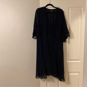 City Chic size 24 navy dress with ruffles